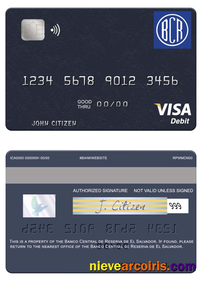 El Salvador Banco Central de Reserva de El Salvador visa debit card